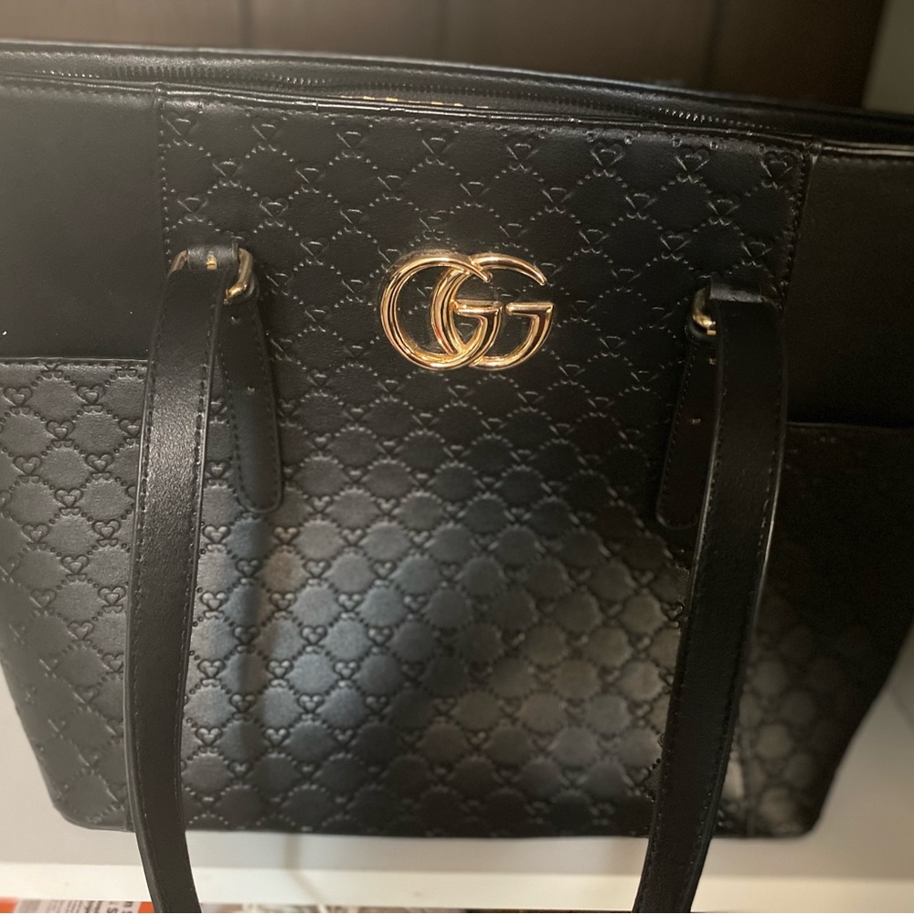Gucci Black Leather Tote Bag